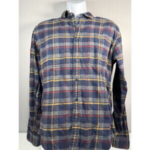 J.Crew Men’s Flannel Long Sleeve Plaid Button Down Shirt Navy Red Yellow